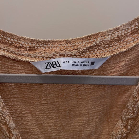 Small Golden Yellow Zara Cropped Tank Top - Picture 3 of 5